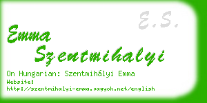 emma szentmihalyi business card
