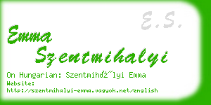 emma szentmihalyi business card